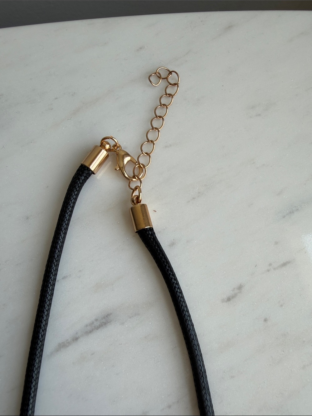 Geometric Contemporary Gold and Black Metal Circle Statement Pendant Necklace - Picture 3 of 4